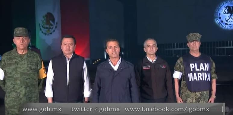 Reiteró EPN que la prioridad es apoyar rescatar a la personas atrapadas. (TWITTER)