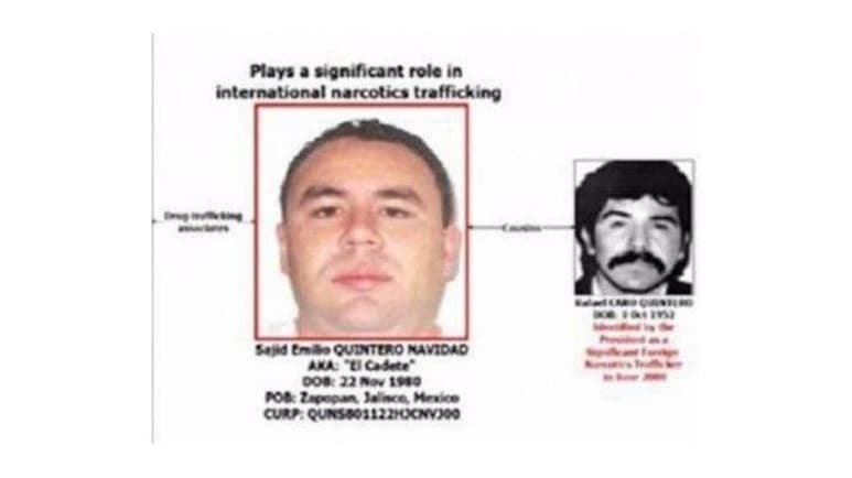 Operativo. Sajid Emilio Quintero Navidad es primo del capo fugitivo Rafael Caro Quintero. (TWITTER)