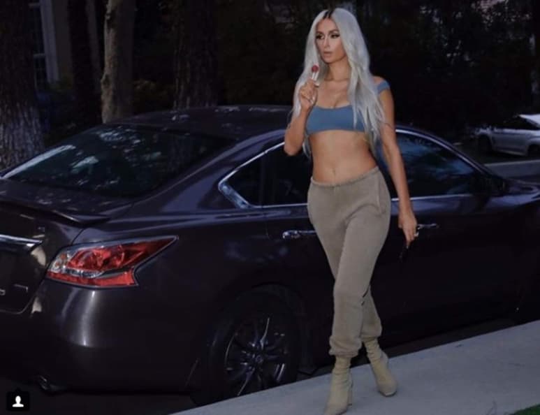 Paris Hilton luce idéntica a Kim Kardashian para campaña de linea de ropa. (ESPECIAL)
