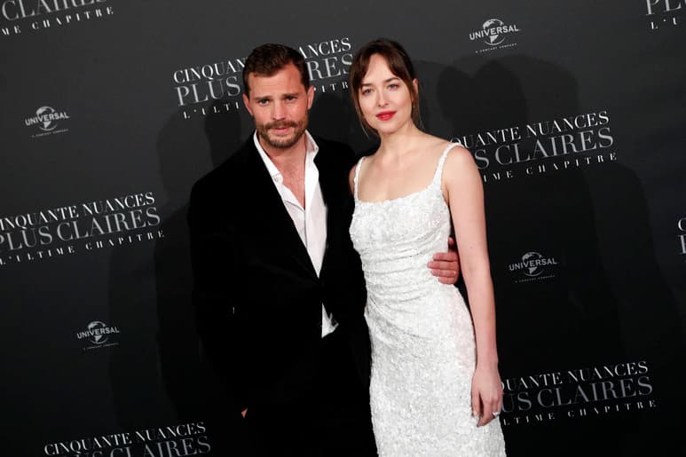Protagonistas. Los actores Dakota Johnson y Jamie Dornan asistieron a la premier mundial de Cincuenta sombras liberadas.