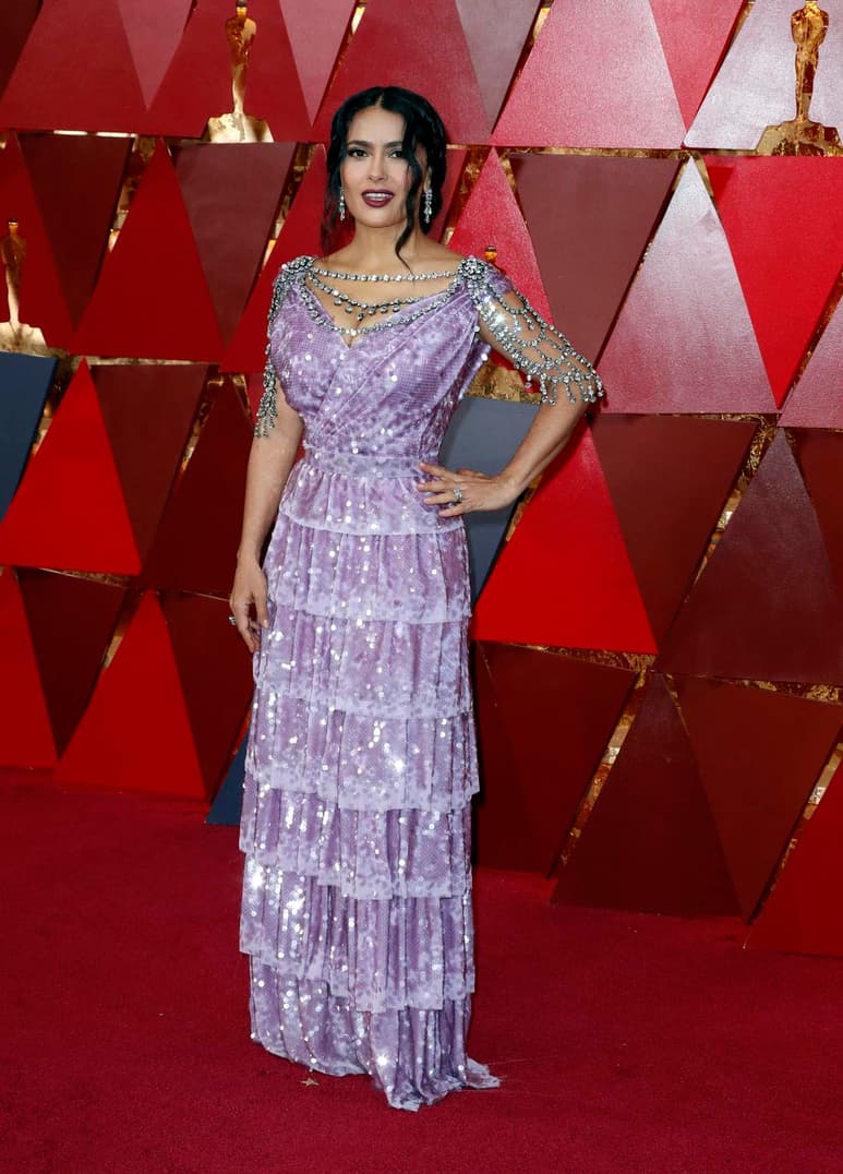 Hayek el pasado 4 de marzo en la ceremonia de los premios Oscar, en Los Ángeles, California. (EFE)