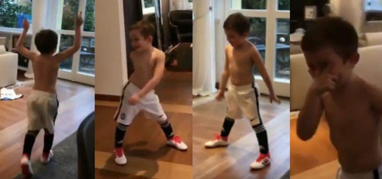 El pequeño celebra de diferentes maneras ante la cámara de su padre. (Especial)