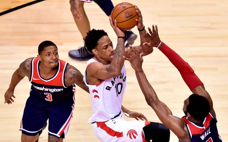 Los Wizards no pudieron parar a DeMar DeRozan. (AP)