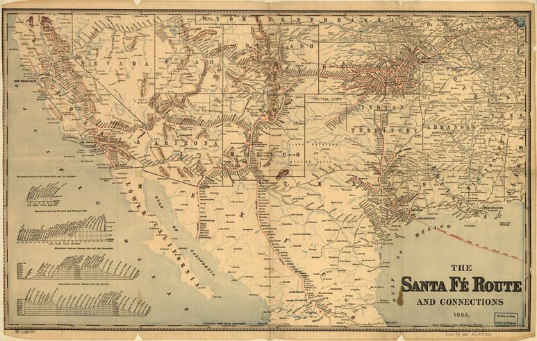 Ruta a Santa Fe: Ciudad de México a Santa Fe y conexiones.