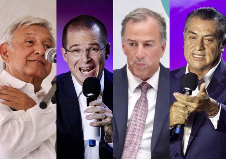 A un mes de la elección, AMLO sube en intención de voto, Anaya retrocede, mientras que Meade y 'El Bronco' se recuperan. (ARCHIVO)