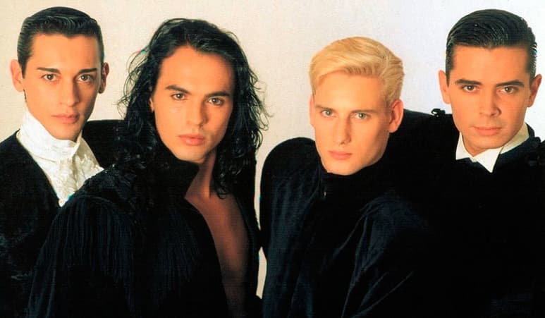 Deceso. El cantante Santos Blanco (segundo de derecha a izq.), participó en Viña del Mar en 1992.