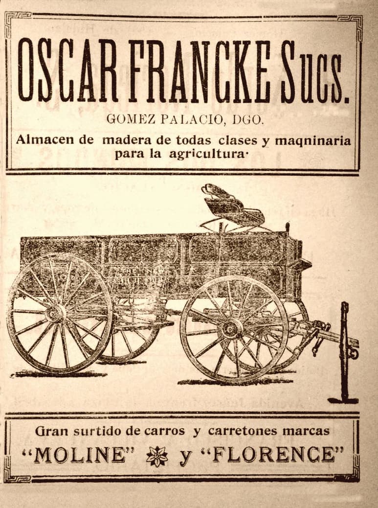 Carretones Oscar Francke. Directorio Comercial de Torreón, 1905.