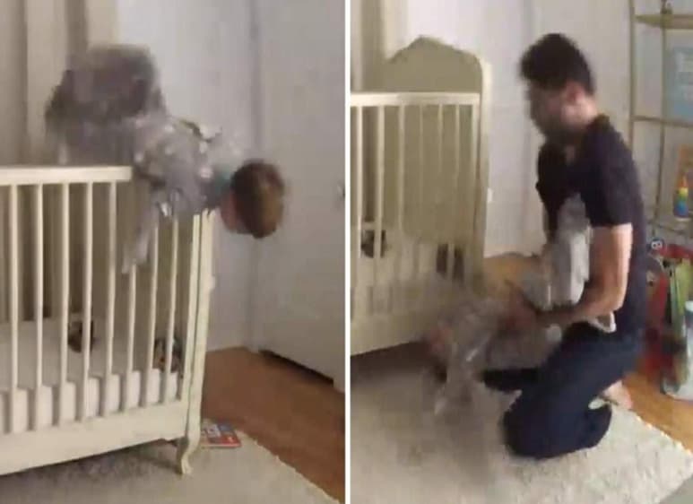 El momento fue captado por una cámara para monitorear al bebé. (INTERNET)