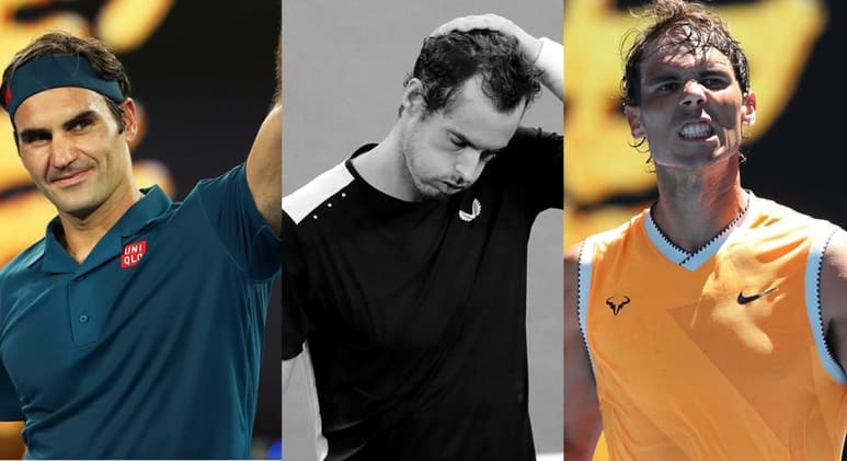 El suizo (i) y el español (d) se mantienen como los favoritos a salir campeones en el torneo; el británico (c) habría jugado su último Grand Slam.