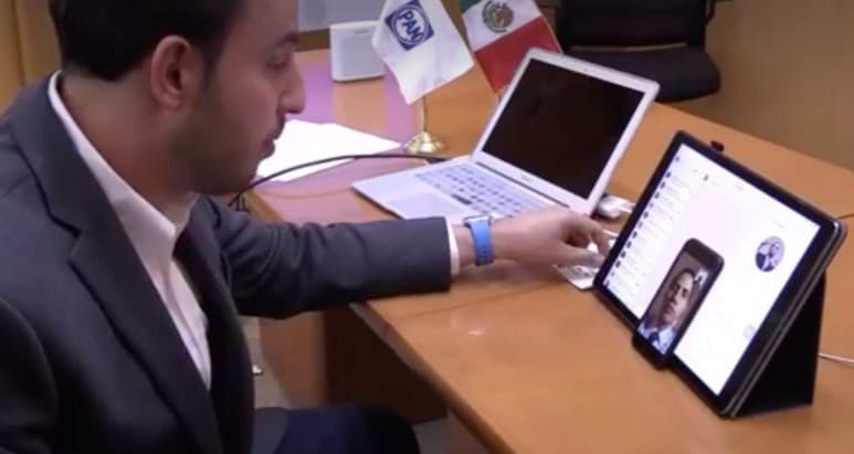 El dirigente del Partido Acción Nacional (PAN), Marko Cortés sostuvo una videollamada con Juan Guaidó, presidente de la Asamblea Nacional de Venezuela, para expresarle su solidaridad y la de su partido a él y al pueblo de ese país. (TWITTER)