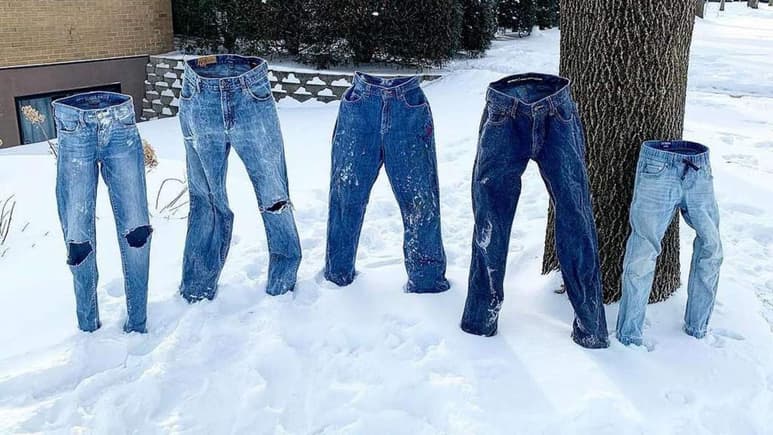 Los usuarios tienen que conseguir que los pantalones queden de píe congelados (INTERNET)
