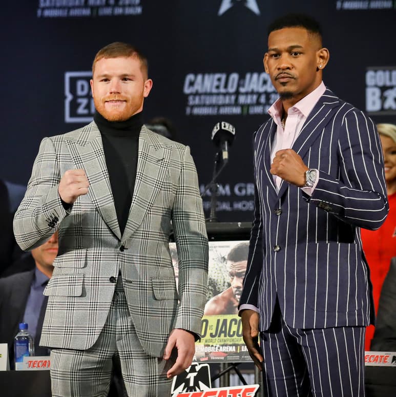 Saúl 'Canelo' Álvarez (i) y Daniel Jacobs chocarán el próximo 4 de mayo en la T-Mobile Arena de Las Vegas.