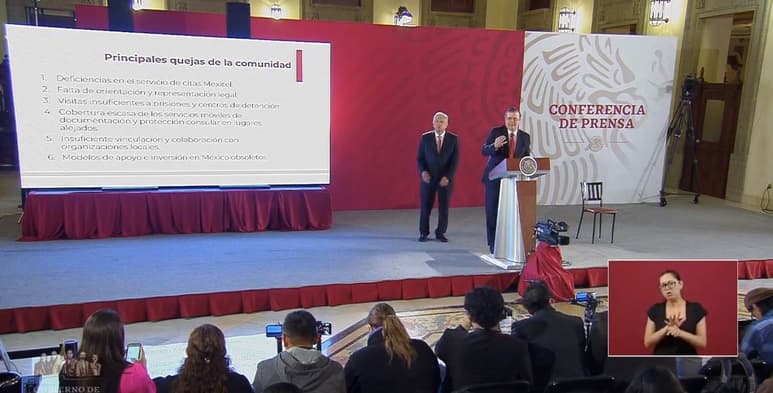 El canciller y el presidente presentaron el decálogo de acciones en beneficio de los mexicanos en el extranjero. (ESPECIAL)