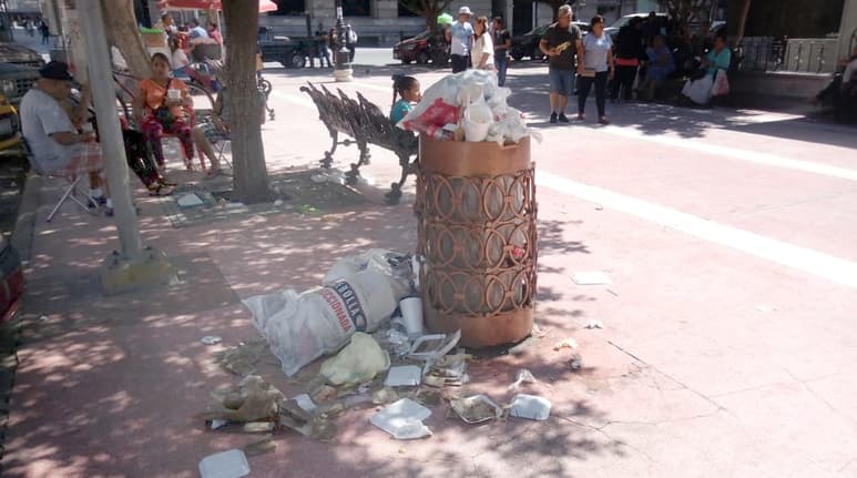 Basura se desborda en Plaza