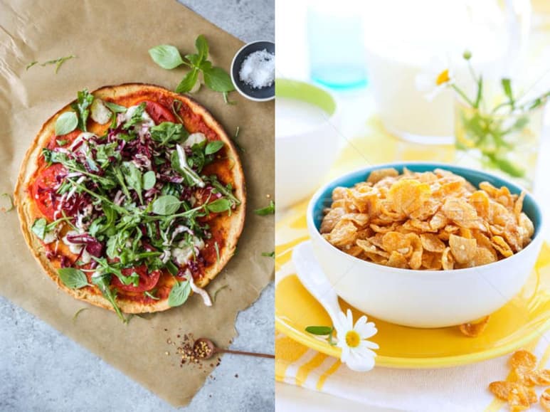 Las opciones de cereales y pizzas que hay son variadas, por eso depende qué tipo de comida sea. (INTERNET)