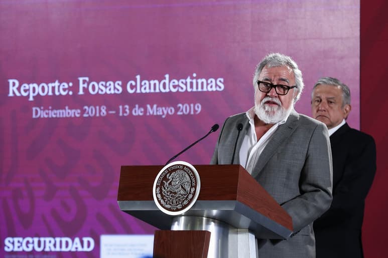 El subsecretario de DerechosHumanos de la Segob dio el informe en el Palacio Nacional. (AGENCIAS)
