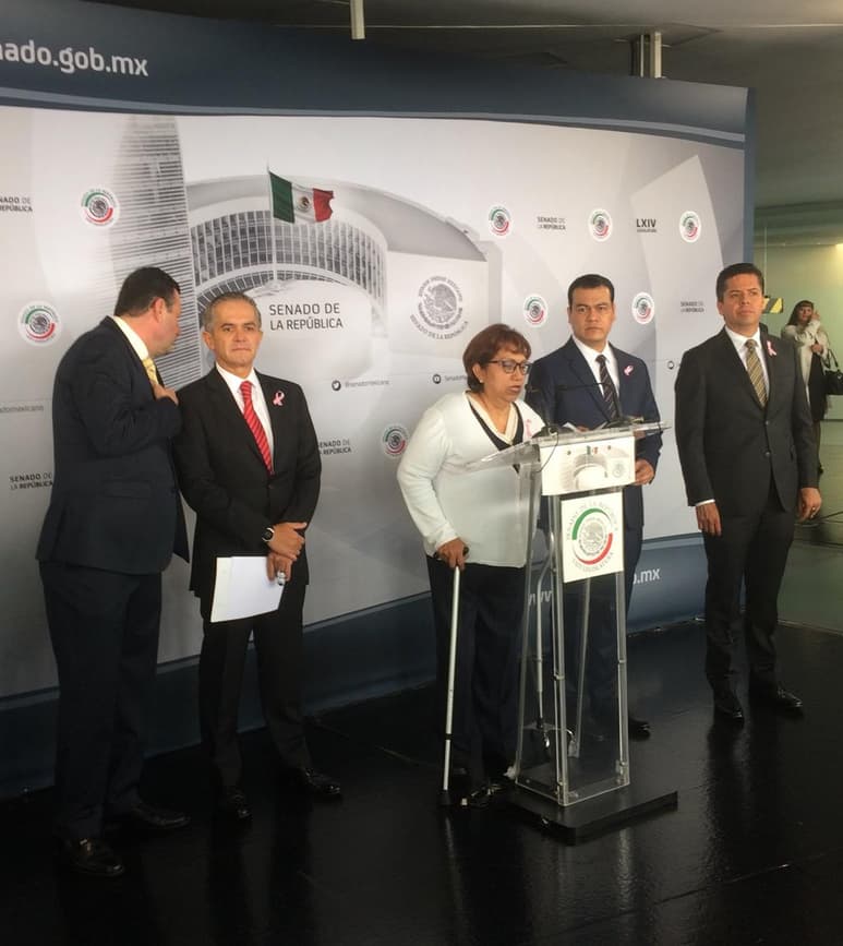 La senadora María Leonor Noyola Cervantes renunció a la bancada del Partido de la Revolución Democrática (PRD) y anunció que se sumará en los próximos días a la fracción del PVEM en la Cámara de Senadores. (TWITTER)