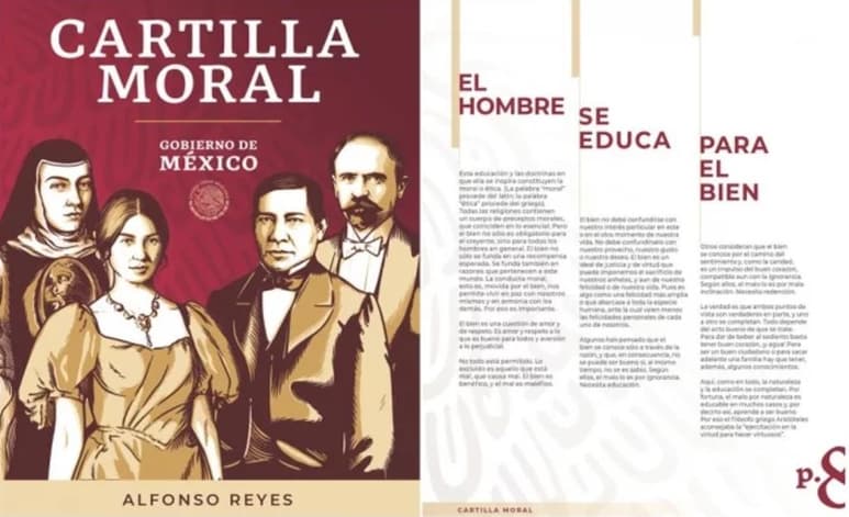 La Cartilla Moral que distribuirá el gobierno federal es una versión que hizo José Luis Martínez del texto que publicó el filósofo Alfonso Reyes en 1952 y que en 1992 reeditó y volvió a publicar la Secretaría de Educación Pública. (ARCHIVO)
