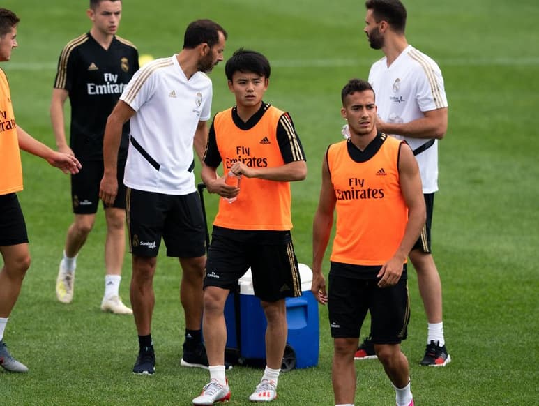 El japonés viajó para la pretemporada con los merengues. (EFE)