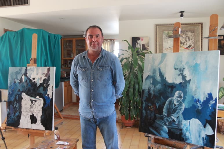 Lagunero. Gerardo Beuchot disfruta pintar sus emociones y plasmar la historia de la región. (EL SIGLO DE TORREÓN / Daniela Ramírez)