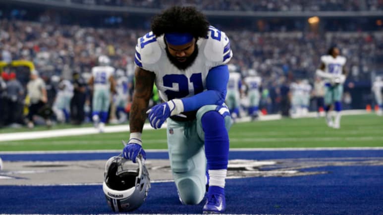 El corredor de los Vaqueros de Dallas, Ezekiel Elliott, no se presentó ayer al campo de entrenamiento del equipo.