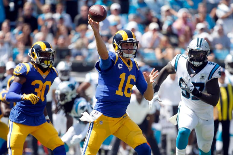 Jared Goff lanzó para 186 yardas y un touchdown. (AP)