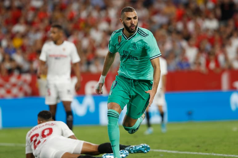 Con la solitaria anotación del francés Karim Benzema, los merengues se impusieron ante los sevillistas como visitantes. (AP)