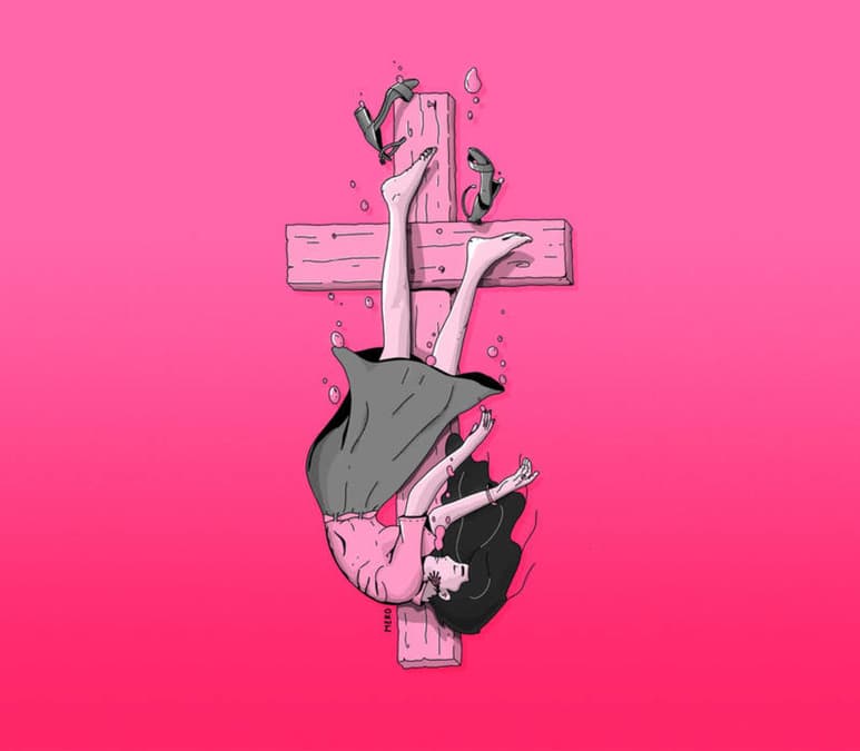 En portada: Ilustración de Manuel Rodríguez Torres (@manuelrodriguezmero) para el proyecto de Instagram @crucesxrosas. 