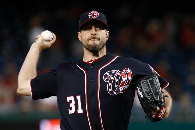 El lanzador estelar Max Scherzer tiene marca de 4-5 con 3.73 de efectividad en postemporada. (AP)