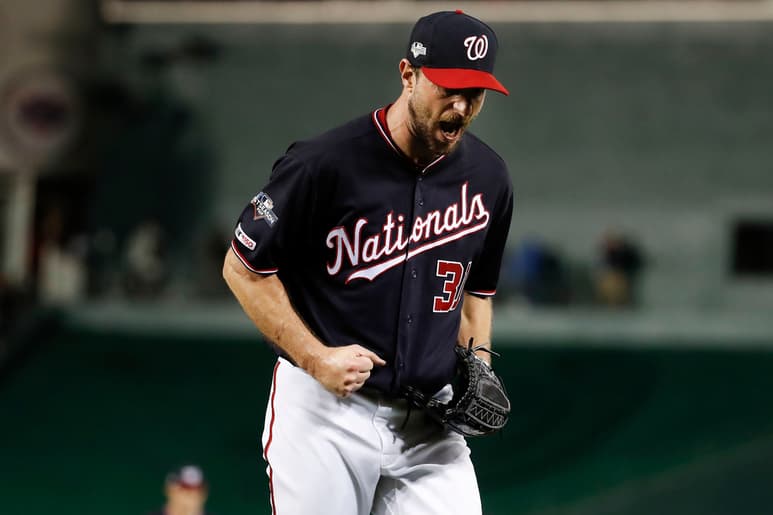 Max Scherzer lució en la lomita de las responsabilidades al permitir una carrera limpia en siete entradas de trabajo. (AP)