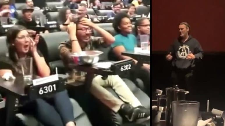 Algunos fans publicaron los videos en redes sociales de las apariciones de Phoenix en los cines de Estados Unidos. (ESPECIAL)