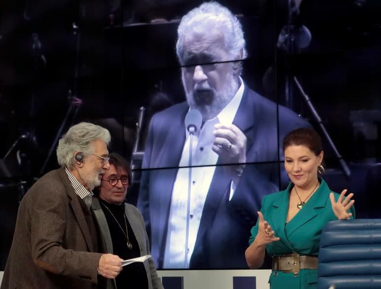 Ensayos. Plácido Domingo alista todo para su concierto. (EFE)