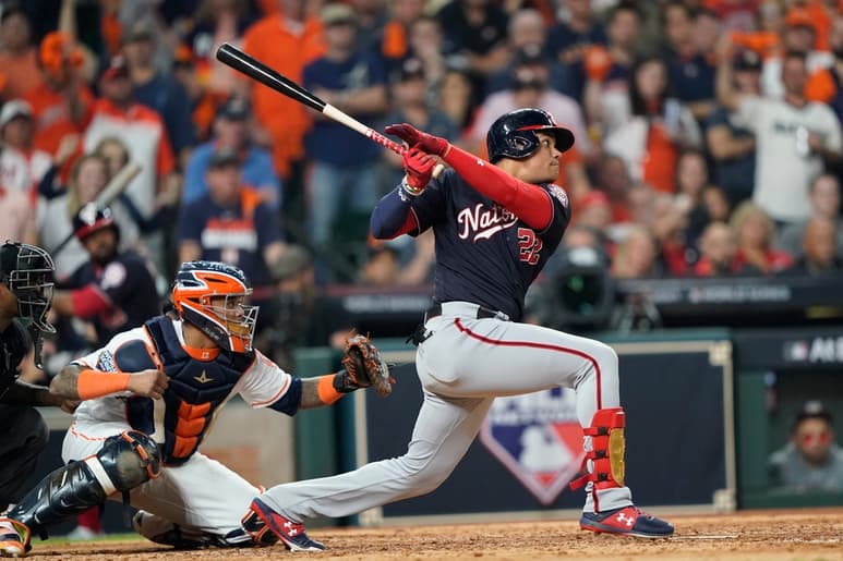 Juan Soto fue la figura a la ofensiva por los Nacionales, al batear de 4-3 con una carrera anotada y tres producidas. (AP)