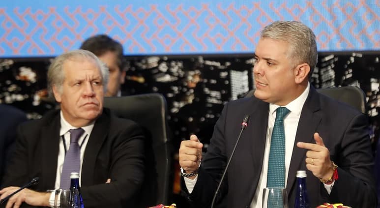 En la reunión del TIAR participan también cancilleres y representantes de 16 países, , así como el secretario general de la OEA (i). (EFE)