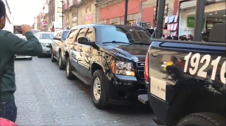 El procurador general de Estados Unidos, William Barr, llegó a Palacio Nacional para la reunión de hoy jueves 5 de diciembre. (ESPECIAL)