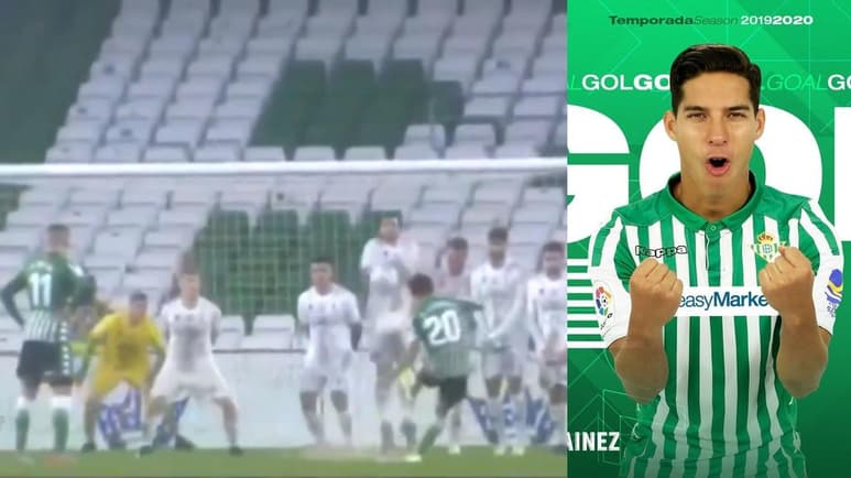Fue al minuto 52 cuando Lainez, desde un disparo de tiro libre, venció a la defensa y al portero para enviar el balón al fondo del arco. (ESPECIAL)