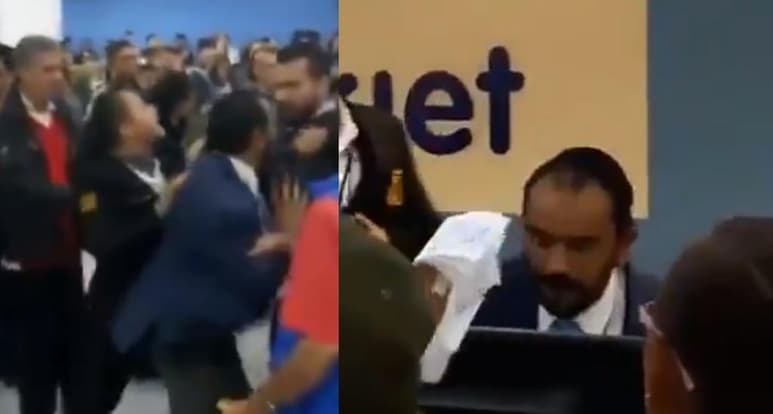 Presuntamente el trabajador actuó de manera violenta cuando un pasajero le pidió los viáticos que le correspondían por la cancelación del vuelo (INTERNET) 