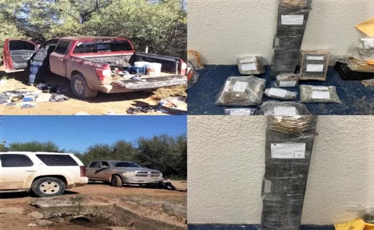 En sobrevuelos de vigilancia en el helicóptero de la PESP se identificó cinco vehículos en aparente estado de abandono sobre una zona cercana a la carretera Caborca-Ejido Salomón Quihuis, los elementos de tierra aseguraron los autos. (EL UNIVERSAL)