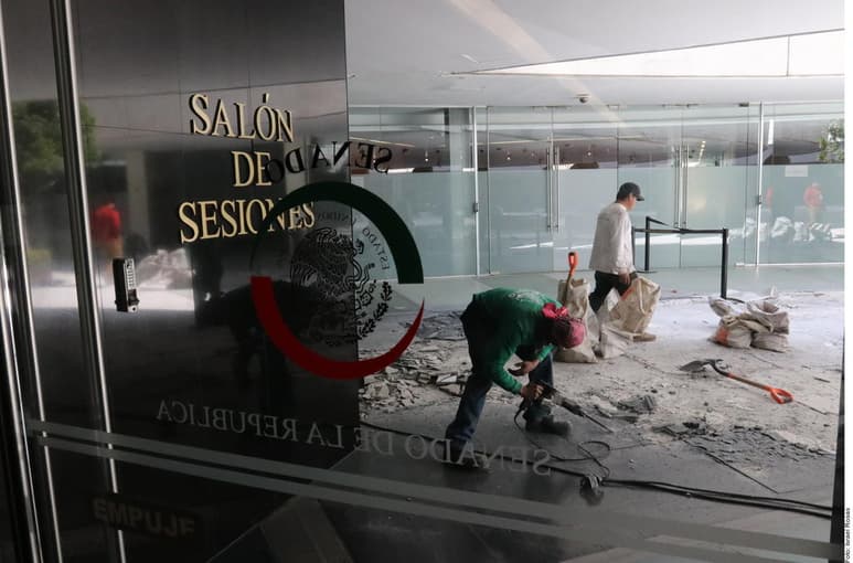 La senadora tabasqueña atribuyó las obras de remozamiento del inmueble a un acuerdo de la Junta de Coordinación Política.