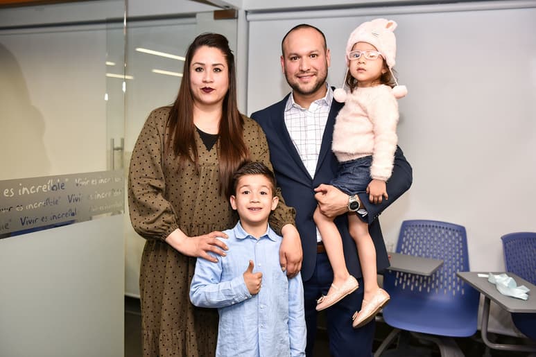 Gabriela Galindo, Alfonso Aguirre, Sebastián y Bárbara Aguirre.