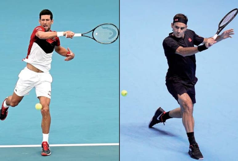 Novak Djokovic (i) se medirá a Jan-Lennard Struff, mientras que Roger Federer (d) chocará con Steve Johnson.