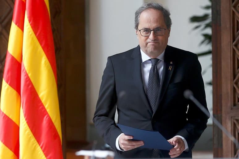 Torra, quien encabeza un gobierno separatista, anunció que fijará una fecha para los comicios una vez sea aprobado el presupuesto regional. (EFE)