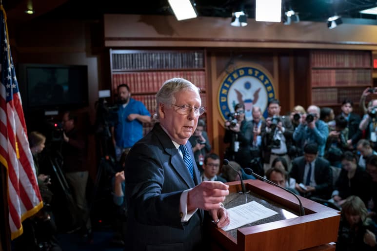 La absolución estaba marcada desde antes de que empezara el proceso, como adelantó el líder republicano, Mitch McConnell (foto). (AP) 