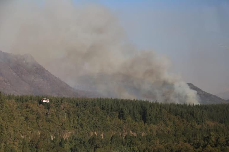 El incendio activo en las cercanías del parque nacional 'Radal Siete Tazas', a unos 200 kilómetros de Santiago, es ya uno de los más grandes en la historia de Chile. (ARCHIVO)