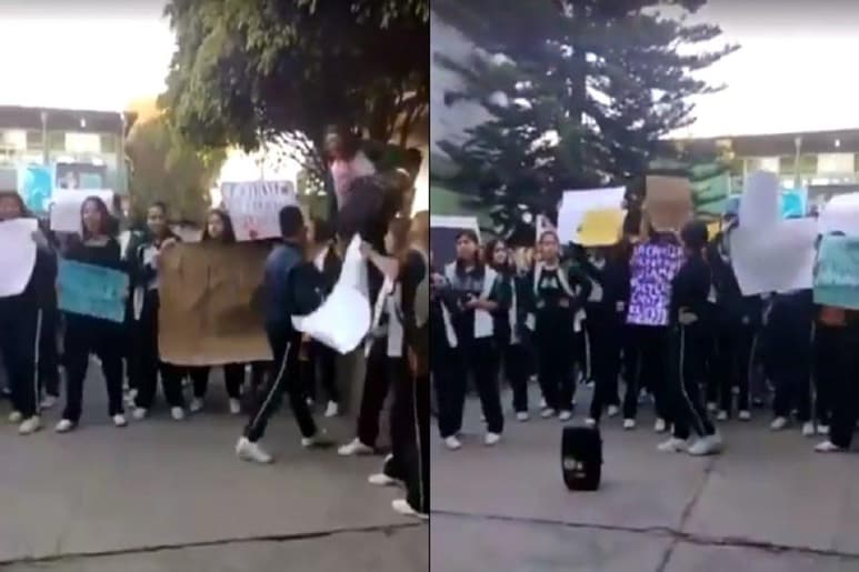 Alumnas de la escuela secundaria ESTIC 52 Dr. Jaime Torres Bodet, ubicada en Cuautitlán, Estado de México, difundieron un video en el que se escucha al director asegurar que son las adolescentes las que provocan el acoso por parte de sus compañeros, lo que causó la indignación de muchas de ellas. (ESPECIAL)