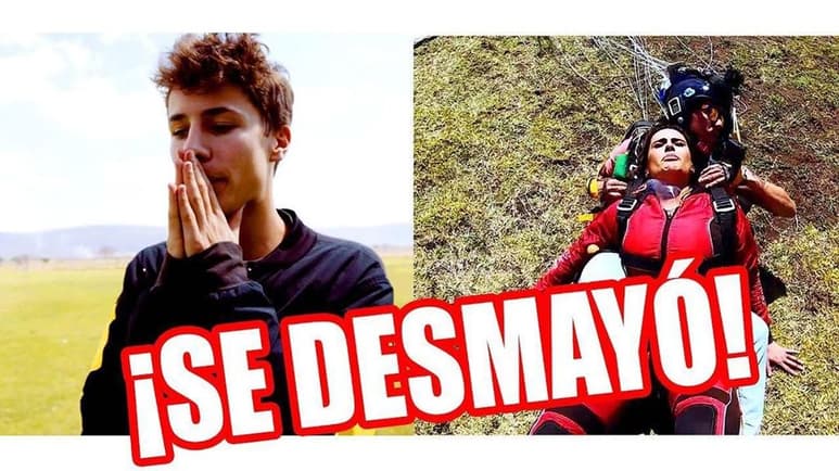 Cumple. La conductora Galilea Montijo se desmaya al saltar en paracaídas, apuesta que hizo con Juanpa Zurita. (INSTAGRAM)