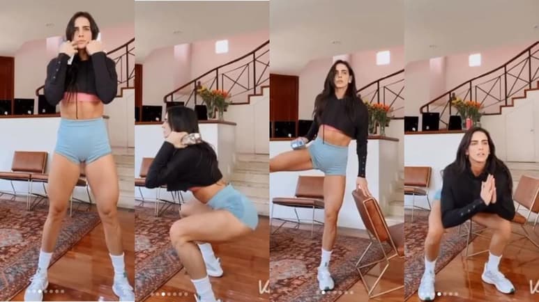 Para Bárbara de Regil quedarse en casa no es un pretexto para dejar de ejercitar su cuerpo. (ESPECIAL)