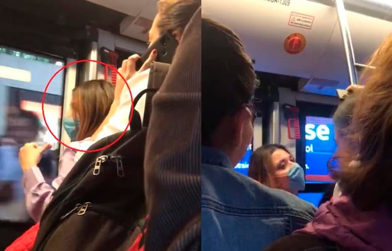 En redes sociales, la mujer se ha ganado el apodo de 'Lady coronavirus' por sus actitudes (CAPTURA)