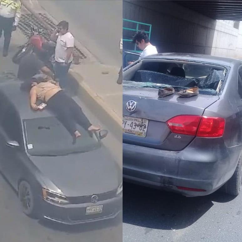 Con el fuerte impacto, se estrelló el cristal trasero del Volkswagen Jetta, de color gris, por lo que los agentes de Peritos determinaron que las afectaciones no fueron de consideración. (EL SIGLO DE TORREÓN)