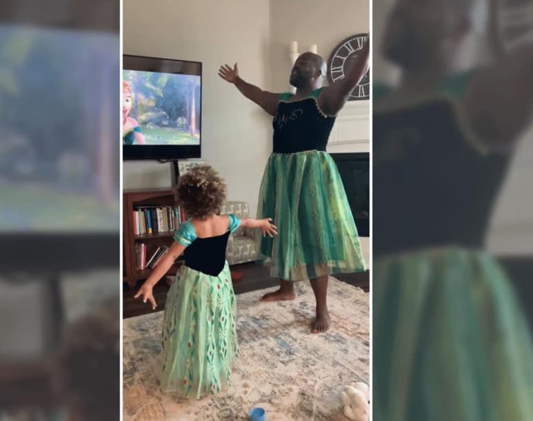 Un tierno momento entre padre e hija. (INTERNET)